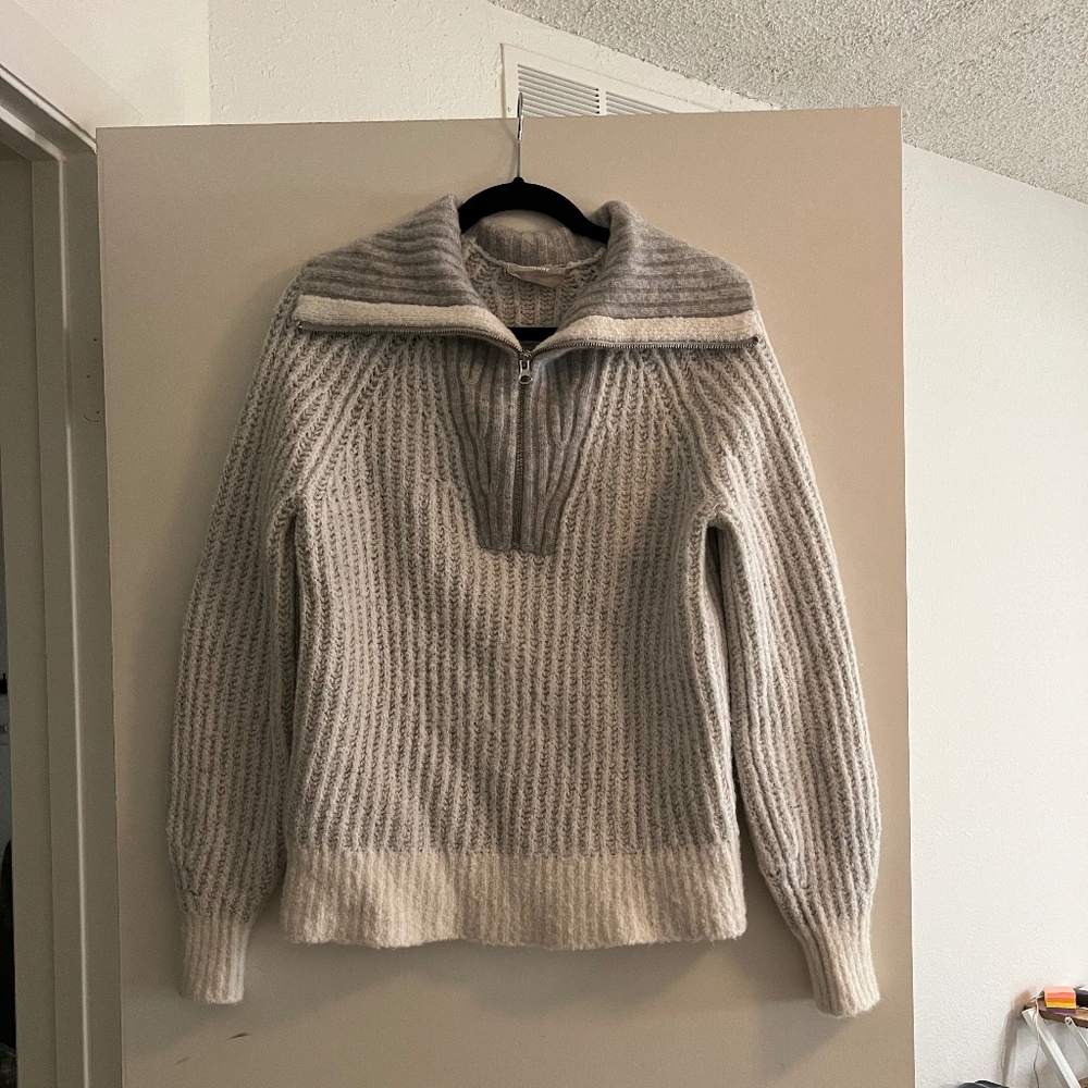 Everlane The Luxe Teddy Oversized Half Zip Sweater